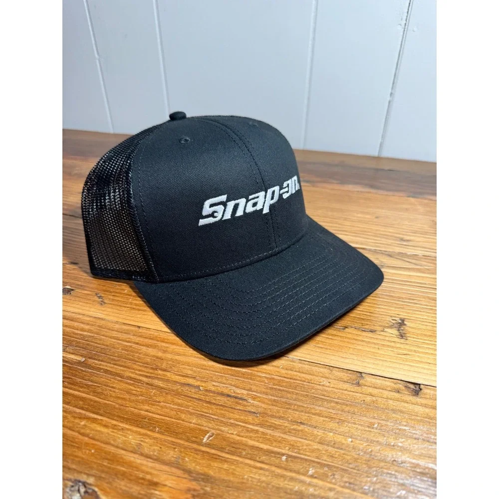 NEW Snap-on Trucker Hat Mens OSFM Black Mesh Back Snapback Logo Cap